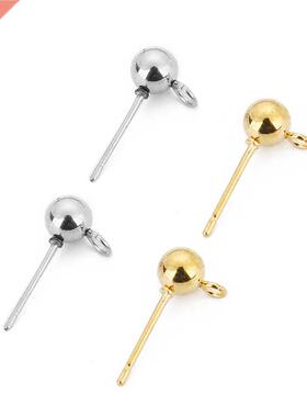 20pcs/lot Surgical Stainless Steel 3 4 5 6mm Round Ball Earr