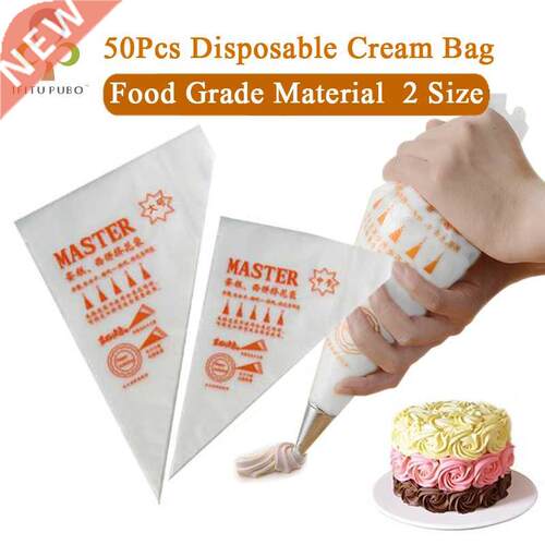 50pcs Disposable Piping Bag Pastry Bag Icing Piping Cake Cup