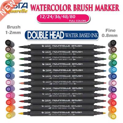 STA 80 Colors Watercolor Brush Pen Set Aquarelle Markers Do