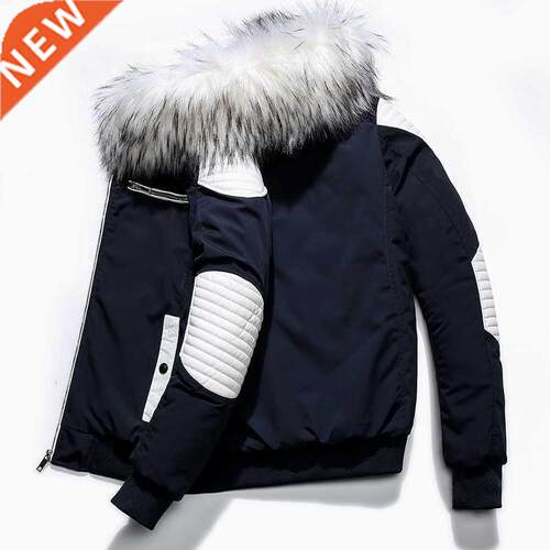 2021 New Men Winter Jackets Thicken Warm Fur Hooded Parkas H