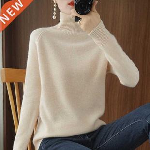 Pullover Turtleneck Cashmere Sweater Women's Solid Color Cas