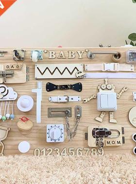 Baby Busy Board DIY Accessories Montessori Toys Kids Wood Ch