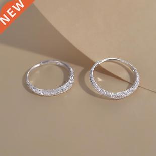 Silver Color Piercing Circle Charm Hoop Earring For Women Gi