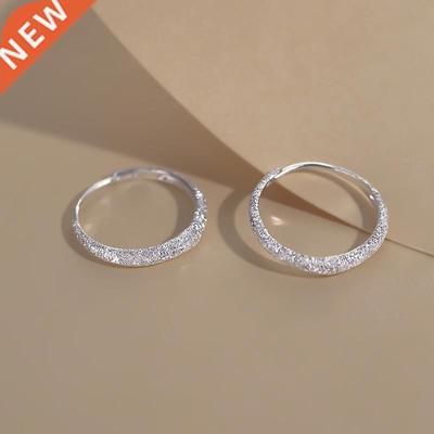 Silver Color Piercing Circle Charm Hoop Earring For Women Gi