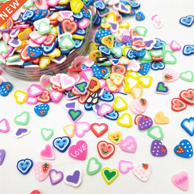 20g/lot 5mm Love Heart Polymer Clay Colorful Hearts for