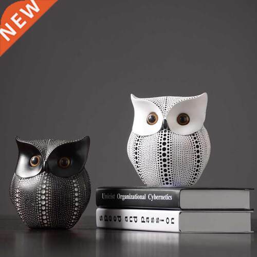 Nordic Style Owls Ornament Owl Resin Craft Lovely Bird Minia
