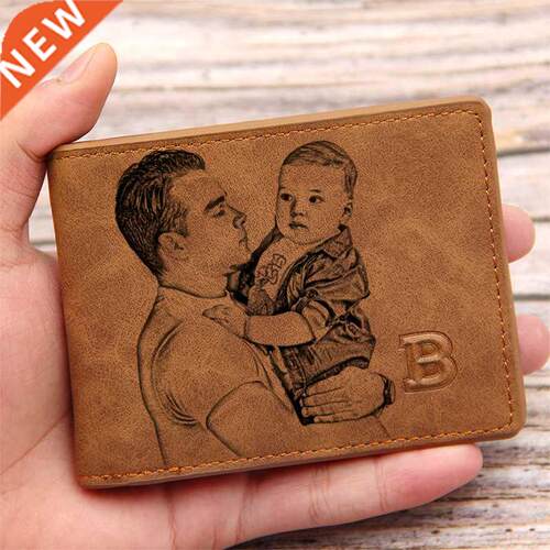 CEXIKA Personalized Photo Wallet Men Custom Engraving Pictur