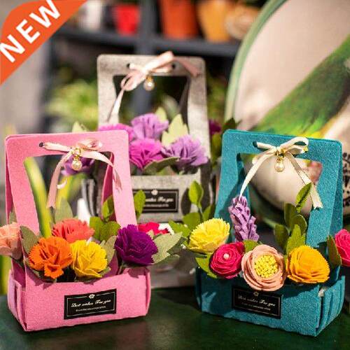 Creative 8yles Simulation Bouquets Felt DIY Material Bag