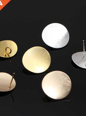 20pcs/lot Gold Color 20mm Metal Round Bent Stud Earrings Pos