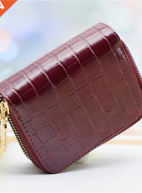 Women Business Card Holder Wallet PU Leather Purple/red/silv