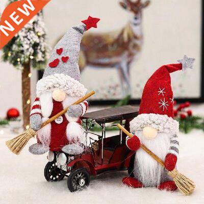 Santa Claus Doll with Broom Dwarf Doll Creatives Christmas