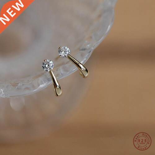 925 Sterling Silver Europen Simple Crystl rc Stud Erring