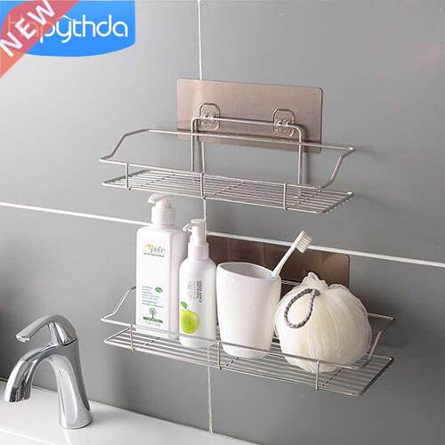 Hapythda Stainless Steel Bathroom Storage Shelf Shower Organ