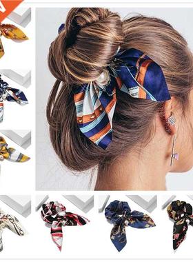 New Chiffon Bowknot Elastic Hair Bands For Women Girls Solid