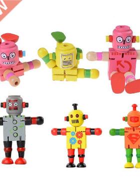 1 Pcs Wooden Robot Transformation Kids Toys Early