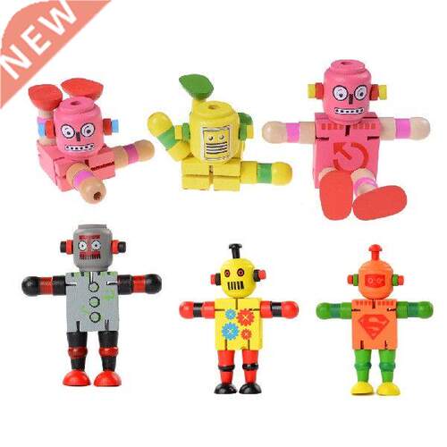 1 Pcs Wooden Robot Transformation Kids Toys Early