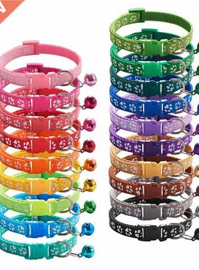 Fashion Pets Dog Collar Cartoon Funny Footprint Cute Bell Ad