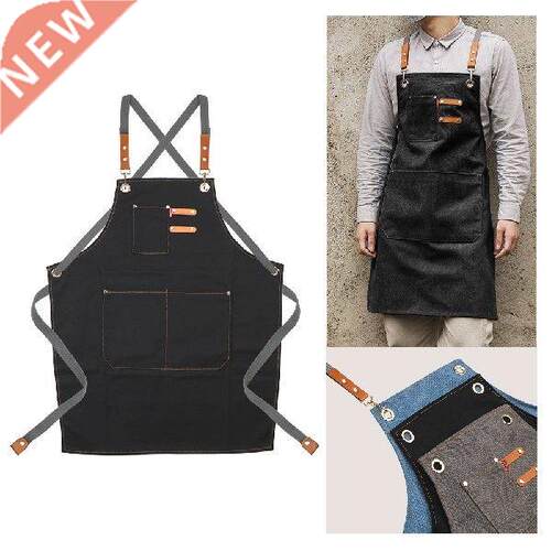 Chef Work Apron With Pockets Cafes Beauty Nails Studios