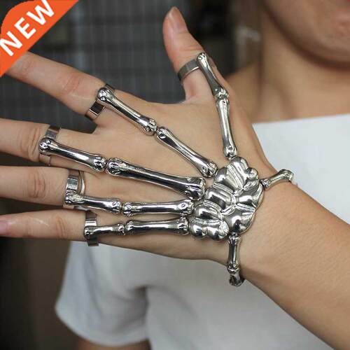 Steam Punk Skull Skeleton Bracelet For Men Gothic Hand Elast