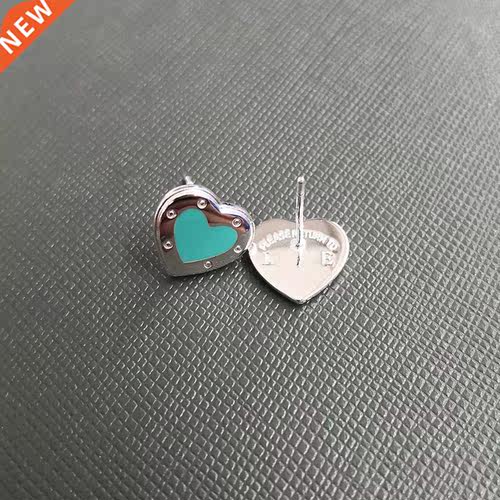 Ms S925 pure silver classic pink enamel silver heart-shaped
