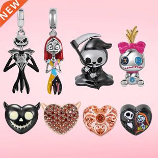 925 sterling silver charm Halloween Jack Dangle charm Fright