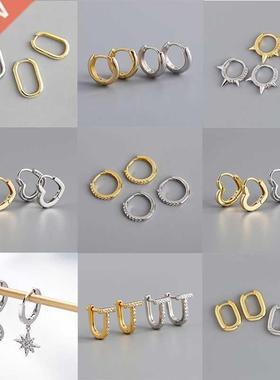 Geometric Punk 925 Sterling Silver French Hip-Hop Small Roun