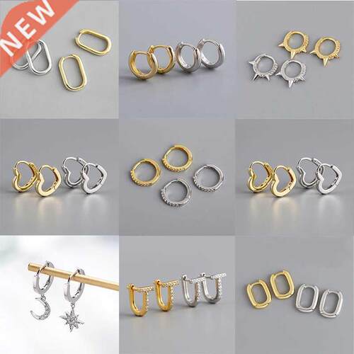 Geometric Punk 925 Sterling Silver French Hip-Hop Small Roun