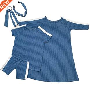 NEW Spring and Summer Fashion Cotton Denim Girls Dress And T