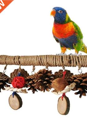 Bird Toy Wooden Parrot Perch Stand Sticks Cage Sleeping