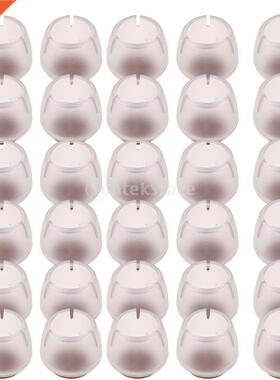 0x Round Leg 17-21mm Anti-Slip Clear Rubber Chair Leg Floor