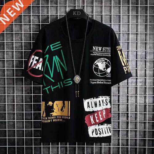 Summer Men's T Shirts Harajuku Fashion Korean Printing Short