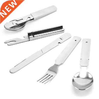 3PCS/Set Camping Cutlery Set Portable Metal Travel Utensils