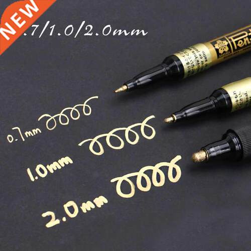 Silver Gold Permanent Metallic Marker Pens 0.7/1.0/2.0mm Stu