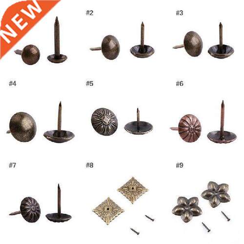 100pc Vintage Upholster Nails Bronze Metal Tag Furniture