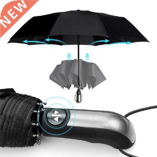 Wind Resistant Three Folding Automatic Umbrella Rain Women