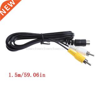 Black 1.5M/5FT Audio Video AV Stereo Composite Adapter Cable