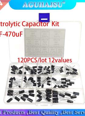 120PCS/lot 12values 1uF-470uF Aluminum Electrolytic Capacito