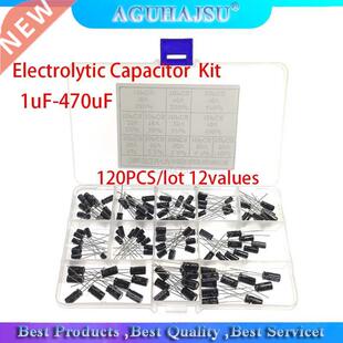 120PCS/lot 12values 1uF-470uF Aluminum Electrolytic Capacito