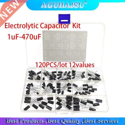120PCS/lot 12values 1uF-470uF Aluminum Electrolytic Capacito