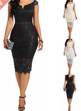 3XL Women Dress Elegant Lace Evening Wedding Party Ladies