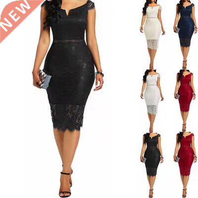 3XL Women Dress Elegant Lace Evening Wedding Party Ladies