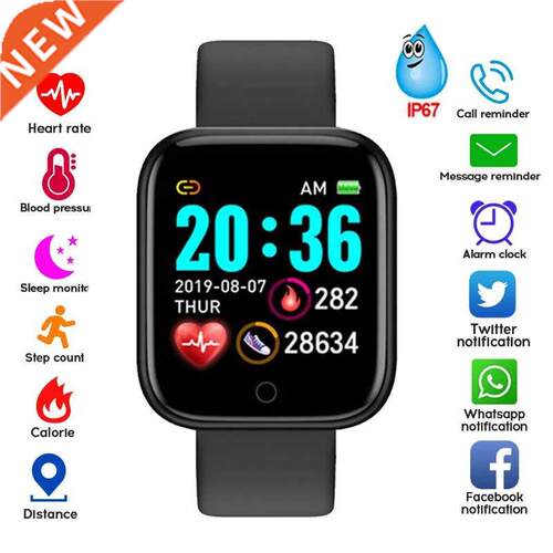 D20Smart Watch Heart Rate Blood Pressure Bluetooth Step Coun