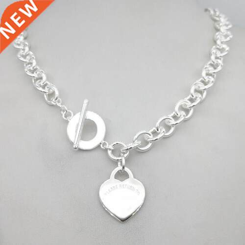 Sterling silver 925 classic fashion silver heart tag pendant