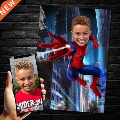 Marvel Avengers Custom Poster Personalized Spiderman Portrai