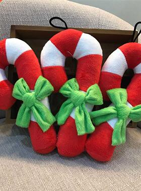 1 pc Chrstmas Candy Squeak Toy For Dog Puppy Plush Red Pet
