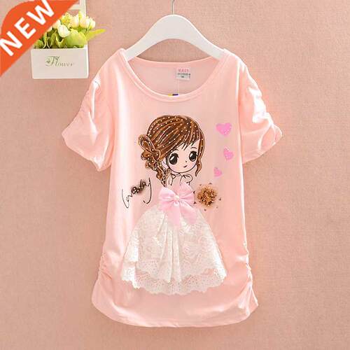 New Arrival Girls T Shirt Short Sleeve Kid Cotton Princess T