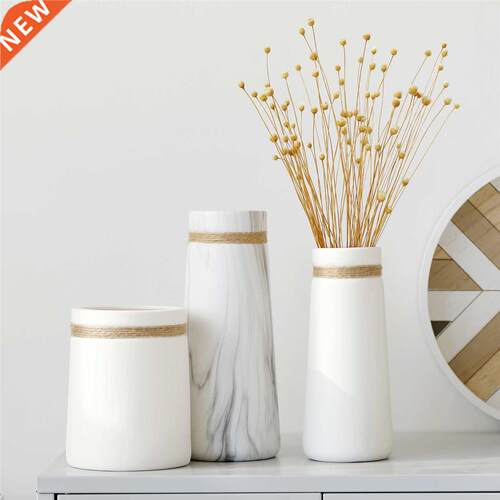 Modern Dried Flowers Vase White Ceramic Matte Vase with