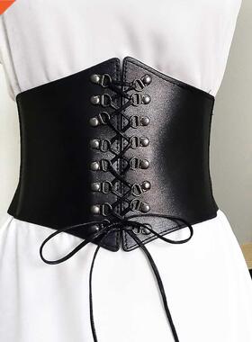New Corset Punk Black Wide Belt Pu Leather Slimming Body Bel