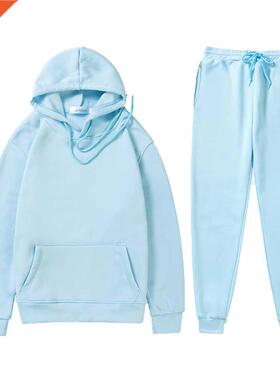 Two Piece Set Women/Men Hoodies+Pants Autumn Winter Hooded S