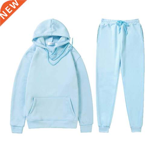 Two Piece Set Women/Men Hoodies+Pants Autumn Winter Hooded S